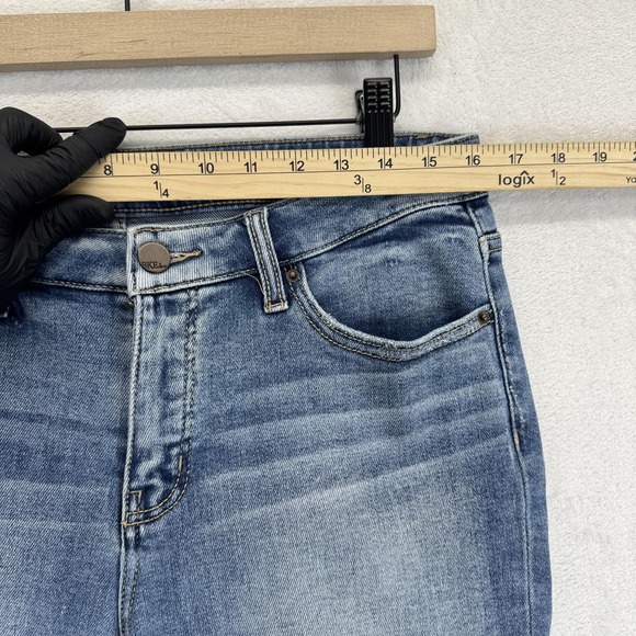 BKE Payton Jeans Womens 30x28 Blue Stretch Raw Hem Ankle Skinny Denim Distressed - Picture 5 of 9